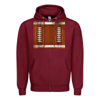Burgundy distressed american football pattern Zipper Hoodie - TumblerDesignByShophia
