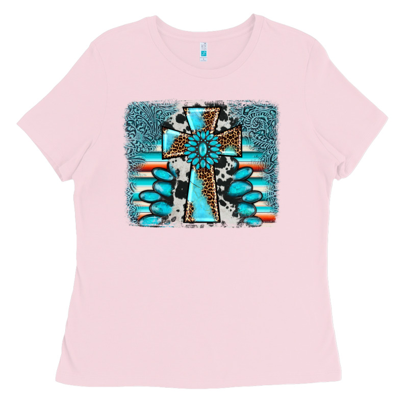 Cross Gemstone Background Ladies Tee by AdoDesignShop | Teevron