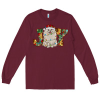 Burgundy pomeranian christmas joy Long Sleeve Tee - RanaPortraitStore