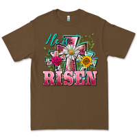 Cacao he is risen cross easter Premium Tee - BarkalooDesign