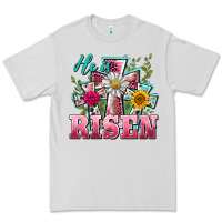 Dove Grey he is risen cross easter Premium Tee - BarkalooDesign