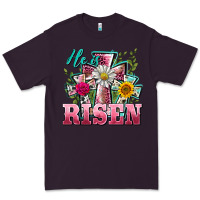 Plum he is risen cross easter Premium Tee - BarkalooDesign