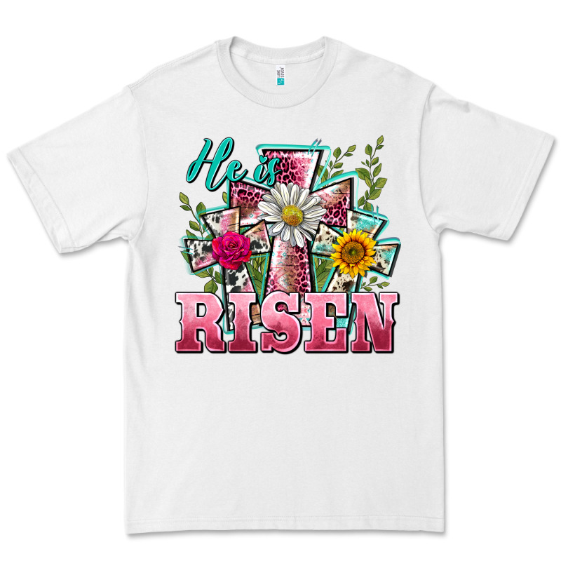 He Is Risen Cross Easter Premium Tee by BarkalooDesign | Teevron