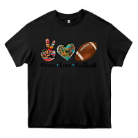 Black peace love football Heavy Core Tee - Artiststas