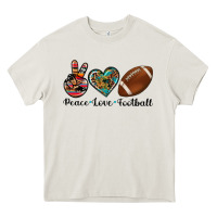 Cream peace love football Heavy Core Tee - Artiststas