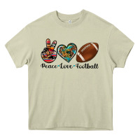 Mossy peace love football Heavy Core Tee - Artiststas