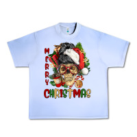 Grape Ice Merry Christmas skeleton messy bun Urban Heavy Tee - NancyCooperArtShop