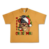 Peanut Butter Merry Christmas skeleton messy bun Urban Heavy Tee - NancyCooperArtShop