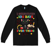 Black i survived 100 days it's fine i'm fine Long Sleeve Tee - Artiststas