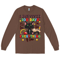 Chestnut i survived 100 days it's fine i'm fine Long Sleeve Tee - Artiststas