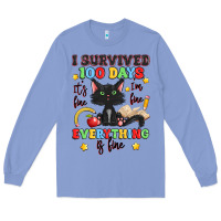 Colony Blue i survived 100 days it's fine i'm fine Long Sleeve Tee - Artiststas