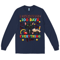 Navy i survived 100 days it's fine i'm fine Long Sleeve Tee - Artiststas