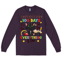 Plum i survived 100 days it's fine i'm fine Long Sleeve Tee - Artiststas