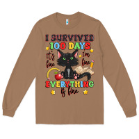 Toasted Coconut i survived 100 days it's fine i'm fine Long Sleeve Tee - Artiststas