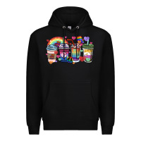 Black lgbtq coffee cups Premium Hoodie - HowdyJamesFarm
