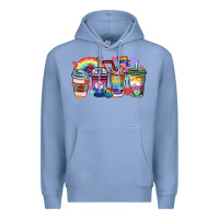 Colony Blue lgbtq coffee cups Premium Hoodie - HowdyJamesFarm