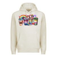 Oatmeal Heather lgbtq coffee cups Premium Hoodie - HowdyJamesFarm