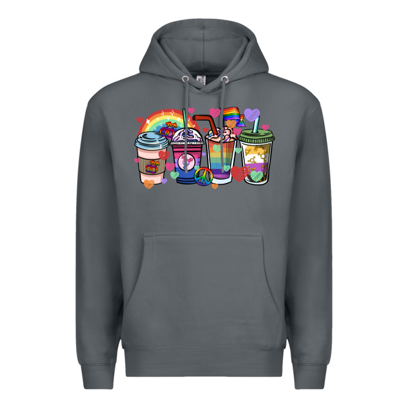 Lgbtq Coffee Cups Premium Hoodie by HowdyJamesFarm | Teevron
