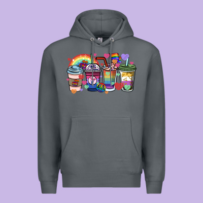 Lgbtq Coffee Cups Premium Hoodie Designed By Howdyjamesfarm