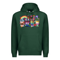 Sports Green lgbtq coffee cups Premium Hoodie - HowdyJamesFarm
