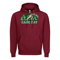 Burgundy Game day soccer Zipper Hoodie - HowdyJamesFarm