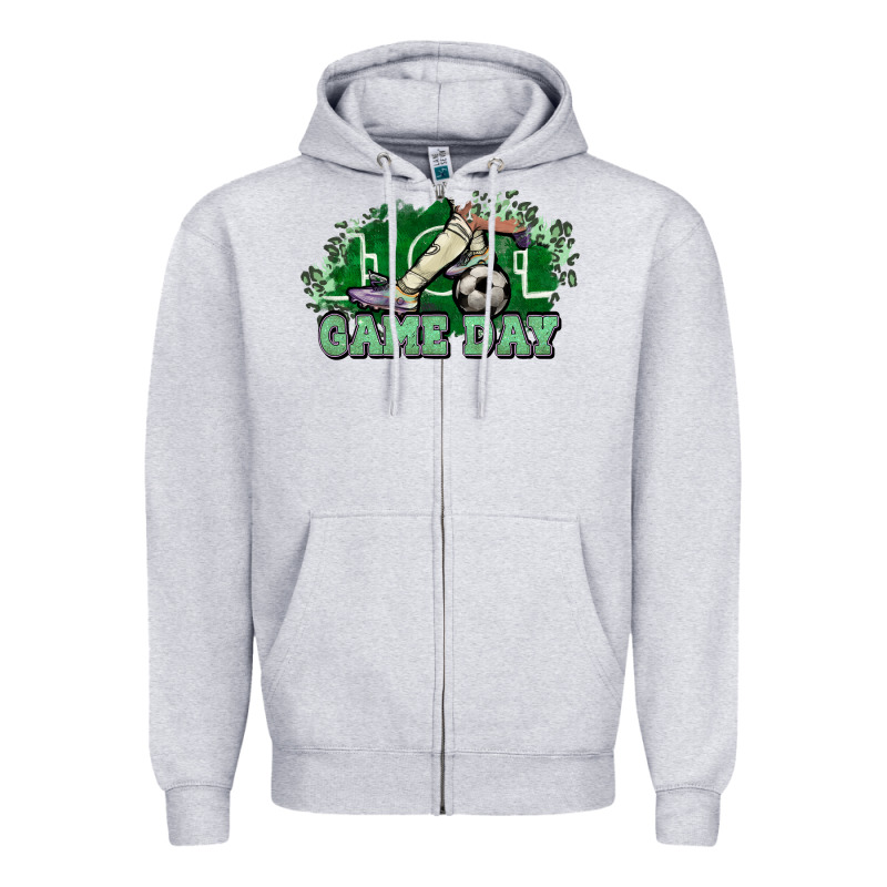 Game Day Soccer Zipper Hoodie by HowdyJamesFarm | Teevron