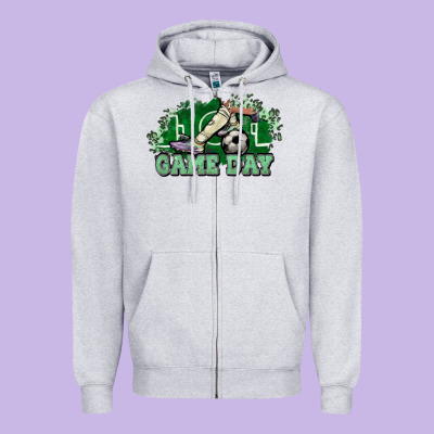 Game Day Soccer Zipper Hoodie Designed By Howdyjamesfarm