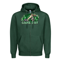 Sports Green Game day soccer Zipper Hoodie - HowdyJamesFarm
