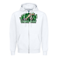 White Game day soccer Zipper Hoodie - HowdyJamesFarm