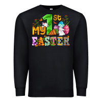 Black Easter Day My first Easter with eggs and rabbits Premium Sweatshirt - OliviaCreatesArt