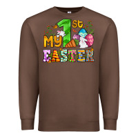 Chestnut Easter Day My first Easter with eggs and rabbits Premium Sweatshirt - OliviaCreatesArt