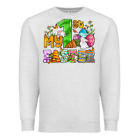 Oatmeal Heather Easter Day My first Easter with eggs and rabbits Premium Sweatshirt - OliviaCreatesArt