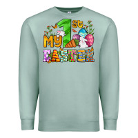 Seafoam Easter Day My first Easter with eggs and rabbits Premium Sweatshirt - OliviaCreatesArt