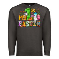 Smoke Easter Day My first Easter with eggs and rabbits Premium Sweatshirt - OliviaCreatesArt