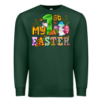 Sports Green Easter Day My first Easter with eggs and rabbits Premium Sweatshirt - OliviaCreatesArt
