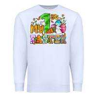 White Easter Day My first Easter with eggs and rabbits Premium Sweatshirt - OliviaCreatesArt