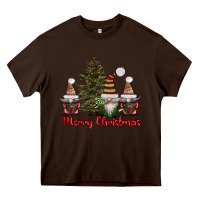 Chocolate Brown merry christmas with gnomes Heavy Core Tee - AdoDesignShop