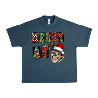 Midnight Navy Merry af skeleton messy bun Urban Heavy Tee - NancyCooperArtShop