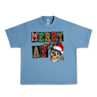 Pebble Blue Merry af skeleton messy bun Urban Heavy Tee - NancyCooperArtShop