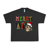 Pigment Black Merry af skeleton messy bun Urban Heavy Tee - NancyCooperArtShop
