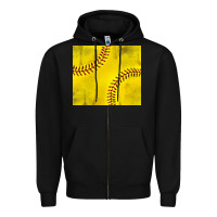 Black distressed softball pattern Zipper Hoodie - TumblerDesignByShophia