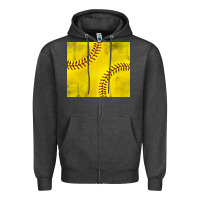 Charcoal Heather distressed softball pattern Zipper Hoodie - TumblerDesignByShophia