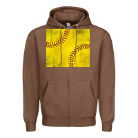 Chestnut distressed softball pattern Zipper Hoodie - TumblerDesignByShophia
