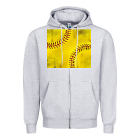 Heather Grey distressed softball pattern Zipper Hoodie - TumblerDesignByShophia
