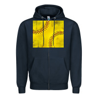 Distressed Softball Pattern Zipper Hoodie | Teevron