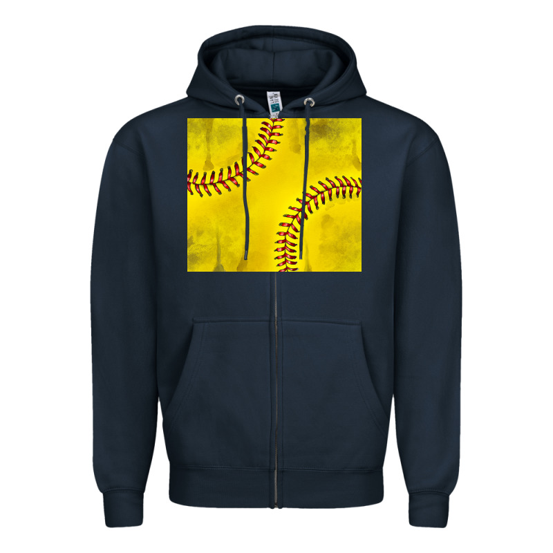 Distressed Softball Pattern Zipper Hoodie by TumblerDesignByShophia | Teevron