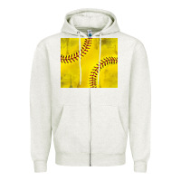Oatmeal Heather distressed softball pattern Zipper Hoodie - TumblerDesignByShophia