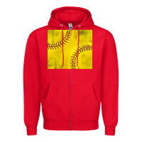 Red distressed softball pattern Zipper Hoodie - TumblerDesignByShophia