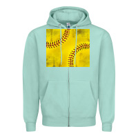 Seafoam distressed softball pattern Zipper Hoodie - TumblerDesignByShophia