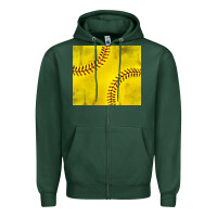 Sports Green distressed softball pattern Zipper Hoodie - TumblerDesignByShophia
